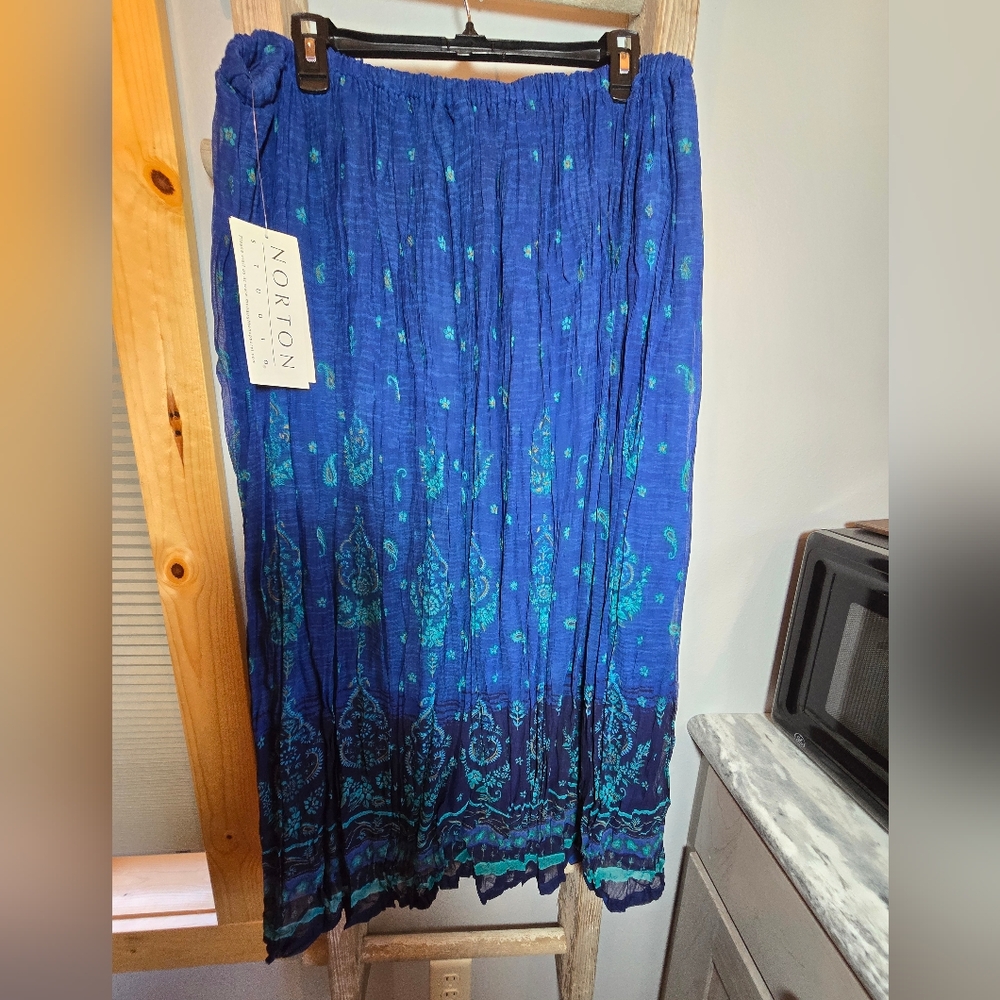 Norton Blue and Green Paisley Skirt